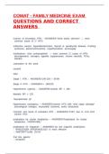 COMAT - FAMILY MEDICINE EXAM QUESTIONS AND CORRECT ANSWERS 