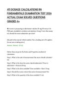 ATI DOSAGE CALCULATIONS RN&NewLine;FUNDAMENTALS EXAMINATION TEST 2026&NewLine;ACTUAL EXAM SOLVED QUESTIONS&NewLine;GRADED A&plus;