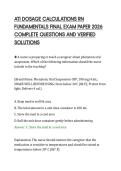 ATI DOSAGE CALCULATIONS RN&NewLine;FUNDAMENTALS FINAL EXAM PAPER 2026&NewLine;COMPLETE QUESTIONS AND VERIFIED&NewLine;SOLUTIONS