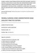 FEDERAL NURSING HOME ADMINISTRATOR EXAM PREP DOCUMENT 2026&sol;2027 &vert;&NewLine;NATIONAL ASSOCIATION OF LONG TERM CARE ADMINISTRATOR BOARDS &lpar;NAB&rpar;&NewLine;CORE OF KNOWLEDGE COMPLETE PRACTICE EXAM &vert; LONG-TERM CARE&NewLine;MANAGEMENT&comma; CMS REGULATIONS&comma; LEADERSHIP & COMPLIANCE &vert; 160 VER