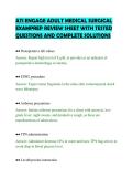 ATI ENGAGE ADULT MEDICAL SURGICAL&NewLine;EXAMPREP REVIEW SHEET WITH TESTED&NewLine;QUESTIONS AND COMPLETE SOLUTIONS