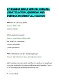 ATI ENGAGE ADULT MEDICAL SURGICAL&NewLine;UPDATED ACTUAL QUESTIONS AND&NewLine;CORRECT ANSWERS FULL SOLUTION
