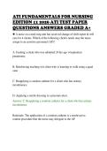 ATI FUNDAMENTALS FOR NURSING&NewLine;EDITION 11 2026 ATI TEST PAPER&NewLine;QUESTIONS ANSWERS GRADED A&plus;