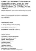 FEMA IS-230&period;E FUNDAMENTALS OF EMERGENCY&NewLine;MANAGEMENT COMPLETE PRACTICE EXAM &vert;&NewLine;COMPREHENSIVE STUDY GUIDE &vert; PRACTICE&NewLine;QUESTIONS & DETAILED ANSWERS &vert; UPDATED&NewLine;2026&sol;2027