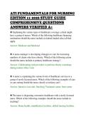 ATI FUNDAMENTALS FOR NURSING&NewLine;EDITION 11 2026 STUDY GUIDE&NewLine;COMPREHENSIVE QUESTIONS&NewLine;ANSWERS VERIFIED A&plus;