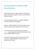 Nursing 102 Exam 1 Questions With Correct Answers&period;