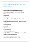 Nursing 102 Exam 1 &lpar;wku&rpar; Questions With Correct Answers&period;