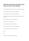 KNES 451 Actual Exam Questions And Answers Pass At First Attempt