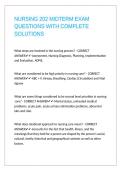 NURSING 202 MIDTERM EXAM QUESTIONS WITH COMPLETE SOLUTIONS