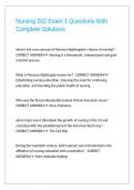 Nursing 202 Exam 1 Questions With Complete Solutions&period;