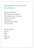 Nursing 202 Exam Questions With Correct Answers