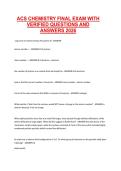 ACS Chemistry Final Exam 2026 &ndash; Verified Questions and Answers Comprehensive Study Guide