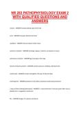 NR 283 Pathophysiology Exam 2 &ndash; Qualified Questions and Answers Study Guide