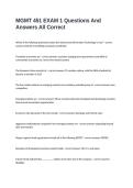 MGMT 451 EXAM 1 Questions And Answers All Correct