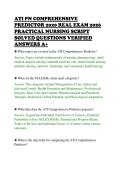 ATI PN COMPREHENSIVE&NewLine;PREDICTOR 2020 REAL EXAM 2026&NewLine;PRACTICAL NURSING SCRIPT&NewLine;SOLVED QUESTIONS VERIFIED&NewLine;ANSWERS A&plus;