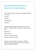 NUR 202 Health Assessment Exam 1 Question with Complete Solutions