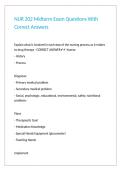 NUR 202 Midterm Exam Questions With Correct Answers