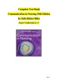 Test Bank&colon; Communication in Nursing 10th Edition by Julia Balzer Riley &lpar;Verified Q&As&rpar;