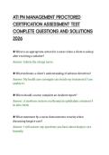ATI PN MANAGEMENT PROCTORED&NewLine;CERTIFICATION ASSESSMENT TEST&NewLine;COMPLETE QUESTIONS AND SOLUTIONS&NewLine;2026