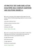 ATI PRACTICE TEST B MED SURG ACTUAL&NewLine;EXAM PAPER 2026 COMPLETE QUESTIONS&NewLine;AND SOLUTIONS GRADED A&plus;