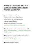 ATI PRACTICE TEST B MED SURG STUDY&NewLine;GUIDE 2026 VERIFIED QUESTIONS AND&NewLine;ANSWERS OUTLINE PACK