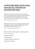 ATI PROCTORED MENTAL HEALTH ACTUAL&NewLine;EXAM 2026 FULL QUESTIONS AND&NewLine;SOLUTIONS VIEW AHEAD