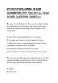 ATI PROCTORED MENTAL HEALTH&NewLine;EXAMINATION TEST 2026 ACTUAL EXAM&NewLine;SOLVED QUESTIONS GRADED A&plus;