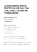 ATI RN ADULT MEDICAL-SURGICAL&NewLine;PROCTORED COMPREHENSIVE EXAM&NewLine;SCRIPT 2026 FULL QUESTIONS AND&NewLine;CORRECT ANSWERS