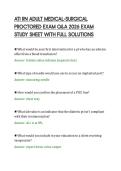 ATI RN ADULT MEDICAL-SURGICAL&NewLine;PROCTORED EXAM Q&A 2026 EXAM&NewLine;STUDY SHEET WITH FULL SOLUTIONS