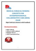 Medical Surgical Nursing Concepts for Interprofessional Collaborative Care &lpar;HESI&rpar; Exam 2026 Prep &ndash; High-Yield Questions & Answers with Feedback