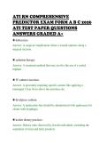 ATI RN COMPREHENSIVE&NewLine;PREDICTOR EXAM FORM A B C 2026&NewLine;ATI TEST PAPER QUESTIONS&NewLine;ANSWERS GRADED A&plus;