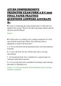 ATI RN COMPREHENSIVE&NewLine;PREDICTOR EXAM FORM A B C 2026&NewLine;FINAL PAPER PRACTICE&NewLine;QUESTIONS ANSWERS ACCURATE&NewLine;A&plus;