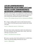 ATI RN COMPREHENSIVE&NewLine;PREDICTOR EXAM FORM A B C 2026&NewLine;STUDY GUIDE COMPREHENSIVE&NewLine;QUESTIONS ANSWERS VERIFIED A&plus;