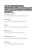 ATI RN COMPREHENSIVE&NewLine;PREDICTOR FORM A EXAM 2026 ATI&NewLine;TEST PAPER QUESTIONS ANSWERS&NewLine;GRADED A&plus;