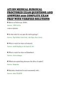ATI RN MEDICAL SURGICAL&NewLine;PROCTORED EXAM QUESTIONS AND&NewLine;ANSWERS 2026 COMPLETE EXAM&NewLine;PREP WITH VERIFIED SOLUTIONS