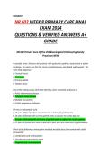 NR 602 Primary Care of the Childbearing and Childrearing Family Practicum Exam Questions and Answers 