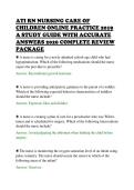 ATI RN NURSING CARE OF&NewLine;CHILDREN ONLINE PRACTICE 2019&NewLine;A STUDY GUIDE WITH ACCURATE&NewLine;ANSWERS 2026 COMPLETE REVIEW&NewLine;PACKAGE