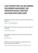 CSLB CONTRACTORS LAW AND BUSINESS&NewLine;2026 BUSINESS MANAGEMENT AND&NewLine;OPERATIONS MODULE QUESTIONS&NewLine;SOLUTIONS STRUCTURED SCRIPTCSLB CONTRACTORS LAW AND BUSINESS&NewLine;2026 BUSINESS MANAGEMENT AND&NewLine;OPERATIONS MODULE QUESTIONS&NewLine;SOLUTIONS STRUCTURED SCRIPT