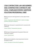 CSLB CONTRACTORS LAW AND BUSINESS&NewLine;2026 CONSTRUCTION CONTRACTS AND&NewLine;LEGAL COMPLIANCE REVIEW QUESTIONS&NewLine;SOLUTIONS PROFESSIONAL GUIDE&NewLine;