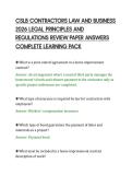 CSLB CONTRACTORS LAW AND BUSINESS&NewLine;2026 LEGAL PRINCIPLES AND&NewLine;REGULATIONS REVIEW PAPER ANSWERS&NewLine;COMPLETE LEARNING PACK&NewLine;CSLB CONTRACTORS LAW AND BUSINESS&NewLine;2026 LEGAL PRINCIPLES AND&NewLine;REGULATIONS REVIEW PAPER ANSWERS&NewLine;COMPLETE LEARNING PACK&NewLine;