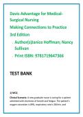 Davis Advantage for Medical-Surgical Nursing 3rd Edition Test Bank &vert; Chapter-by-Chapter Exam Prep&NewLine;