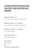 CSOWM CERTIFICATION EVALUATION&NewLine;2026 STUDY GUIDE QUESTIONS AND&NewLine;ANSWERS&NewLine;