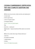 CSOWM COMPREHENSIVE CERTIFICATION&NewLine;TEST 2026 COMPLETE QUESTIONS AND&NewLine;ANSWERS&NewLine;
