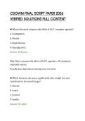 CSOWM FINAL SCRIPT PAPER 2026&NewLine;VERIFIED SOLUTIONS FULL CONTENT