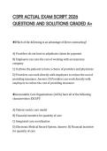 CSPR ACTUAL EXAM SCRIPT 2026&NewLine;QUESTIONS AND SOLUTIONS GRADED A&plus;