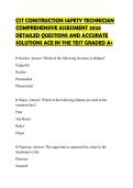 CST CONSTRUCTION SAFETY TECHNICIAN&NewLine;COMPREHENSIVE ASSESSMENT 2026&NewLine;DETAILED QUESTIONS AND ACCURATE&NewLine;SOLUTIONS ACE IN THE TEST GRADED A&plus;