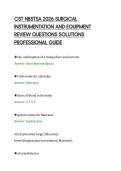 CST NBSTSA 2026 SURGICAL&NewLine;INSTRUMENTATION AND EQUIPMENT&NewLine;REVIEW QUESTIONS SOLUTIONS&NewLine;PROFESSIONAL GUIDE
