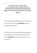 ATI RN GRIEF AND LOSS&NewLine;ASSESSMENT&vert;&vert;COMPREHENSIVE&NewLine;Q&A FOR CERTIFICATION SUCCESS&NewLine;2026