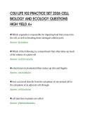 CSU LIFE 102 PRACTICE SET 2026 CELL&NewLine;BIOLOGY AND ECOLOGY QUESTIONS&NewLine;HIGH YIELD A&plus;