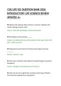 CSU LIFE 102 QUESTION BANK 2026&NewLine;INTRODUCTORY LIFE SCIENCE REVIEW&NewLine;UPDATED A&plus;